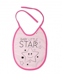 Nepromokavý bryndáček Baby Nellys velký Baby Little Star, 24 x 23 cm - růžová