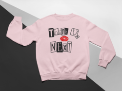 KIDSBEE Stylová dětská dívčí mikina Thank You Next - růžová
