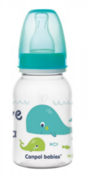 Lahev kojenecká plastová Canpol babies – VELRYBY s mořskou- 120ml 