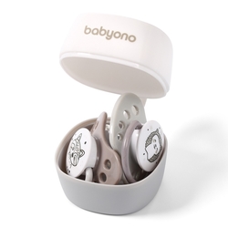 Anatomický dudlík BabyOno Natural Nursing, 6 - 18 m - šedý
