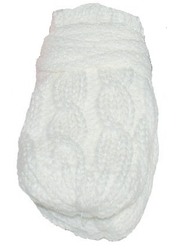Rukavice kojenecké dvojité - PLETENINA copánkový vzor bílé 