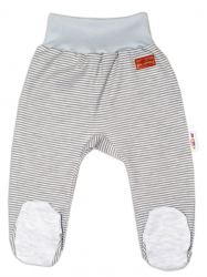 Baby Nellys Kojenecké polodupačky Monkey - proužky/sv. šedý melírek, vel. 74