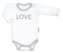 Body dlouhý rukáv Love - bílé, vel. 62