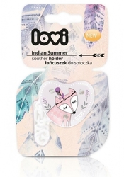 Řetízek na dudlík s klipem - INDIAN SUMMER GIRL s růžovou - Lovi  