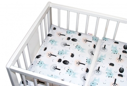 Baby Nellys 3-dílná sada Mantinel s povlečením - Srnečci, bílá