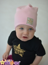 Baby Nellys Dětská bavlněná čepice - dvouvrstvá, sv. růžová, vel. 110
