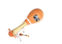 Dřevěné chrastítko rumba koule mýval - oranžová, Adam Toys