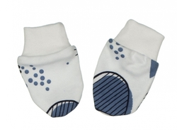 Rukavice kojenecké bavlna - ANIMAL modro-bílé - 0-3měs.  