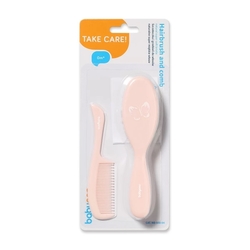 BabyOno Hřebínek s kartáčkem Nature - Pink