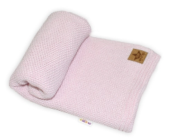 Baby Nellys Luxusní bavlněná deka, dečka BASIC, 80x90cm -  sv. růžová