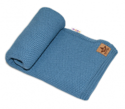 Baby Nellys Luxusní bavlněná deka, dečka BASIC, 80x90cm - navy