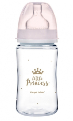 Lahev kojenecká antikoliková Canpol – LITTLE PRINCESS s růžovou - 240ml 