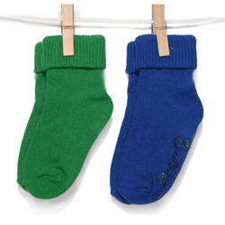 Ponožky dětské bavlna 2páry - RISOCKS zelené a tmavě modré