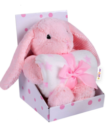 Dárková krabička - DEKA a PLYŠOVÝ KRÁLÍČEK růžový - BabyNellys