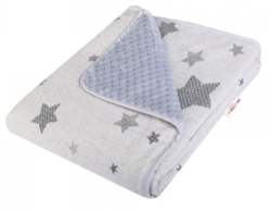 Dětská deka oboustranná - HVĚZDIČKY na šedém/Minky šedá - BabyNellys