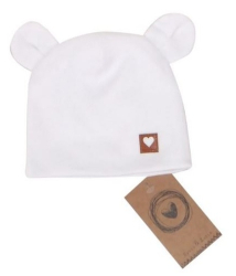 Z&Z Dvouvrstvá bavlněná čepička LOVE TEDDY, bílá, vel. 68/74