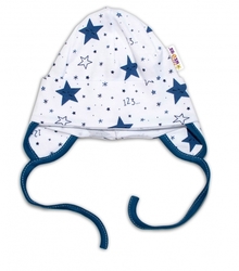 Čepice kojenecká bambus - GALAXIE bilo-granátová 