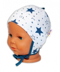 Čepice kojenecká bambus - GALAXIE bilo-granátová 