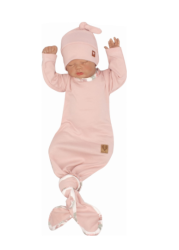 Z&amp;Z Kojenecký rostoucí bavlněný overálek + čepička, růžový
