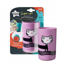 Tommee Tippee Stabilní hrnek Super Cup 300 ml 12m+ Kočička , fialový