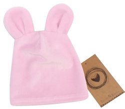 Z&amp;Z Velurová, semišková čepička s oušky Teddy, sv . růžová