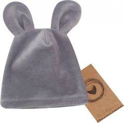 Z&amp;Z Velurová, semišková čepička s oušky Teddy, šedá