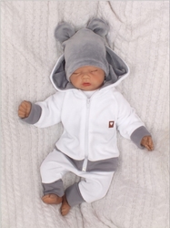Z&amp;Z Velurová, semišková čepička s oušky Teddy, šedá