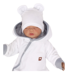 Z&Z Velurová, semišková čepička s oušky Teddy, bílá, vel. 80/86
