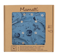 Mamatti Látková plenka EKO sada - kalhotky + 2 x plenka, Vesmír, vel. 5 - 14 kg, modrá