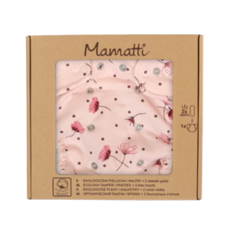 Mamatti Látková plenka EKO sada - kalhotky + 2 x plenka, Vlčí Mák, vel. 5 - 14 kg, růžová 