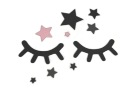 Dekorace na zeď - Spící očka s hvězdičkami, růžové, Adam Toys