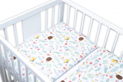 Baby Nellys 3-dílná sada Mantinel s povlečením - Kamarádi louky, bílá