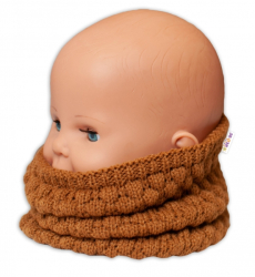Pletený nákrčník/komínek  - hnědý, BABY NELLYS