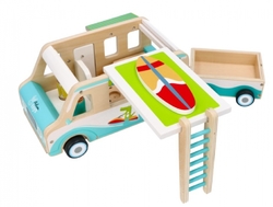 Dřevěnný autokaravan s přívěsem a příslušenstvím, Adam Toys