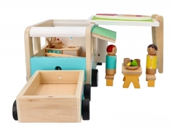 Dřevěnný autokaravan s přívěsem a příslušenstvím, Adam Toys