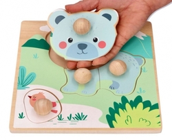 Adam Toys Dřevěné zábavné vkládací puzzle 4 roční období