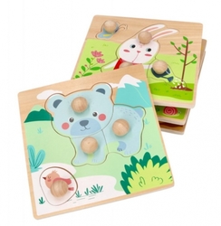 Adam Toys Dřevěné zábavné vkládací puzzle 4 roční období