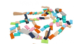 Dřevěné aktivní barevné domino, 128 ks, Adam Toys