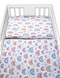 Bavlněné povlečení do postýlky, Duha, pastelová/bílá, Baby Nellys