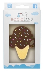 BocioLand Silikonové kousátko Zmrzlinka - čokoládová