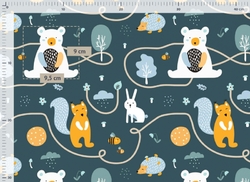 Baby Nellys Rukávník ke kočárku PREMIUM Forest Animals, zeleno/modrý