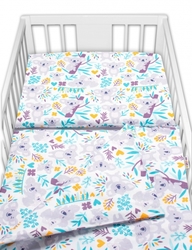 Baby Nellys 3-dílná sada, mantinel s povlečením Koala na stromě 