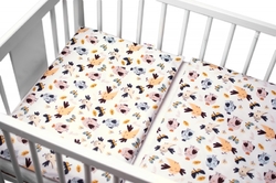 Baby Nellys 3-dílná sada, mantinel s povlečením  Ptáčci a Vážky - bílá