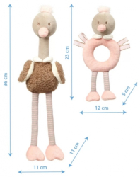 BabyOno Sada edukačních hraček - Ostrich Mcknox family, šedá, růžová