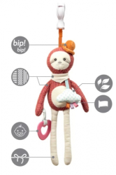 BabyOno Závěsná hračka s klipem - Sloth Leon, pudorvá, béžová