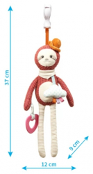 BabyOno Závěsná hračka s klipem - Sloth Leon, pudorvá, béžová