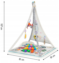 ECO TOYS Vzdělávací deka 3v1 Týpí s míčky