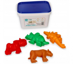 Adam Toys, Kinetický písek - přírodní - 2kg + formičky zdarma