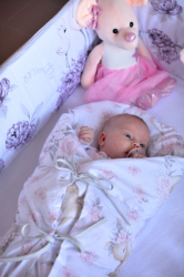 Klasická retro zavinovačka LALLY šněrovací s výplní, New Love Baby - růžová