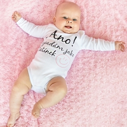 Body dlouhý rukáv s vtipným textem Baby Nellys, Ano! Vypadám jako tatínek, holka